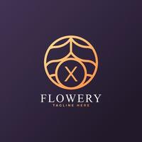 Flower Initial Letter X Logo Design Template Element. Eps10 Vector