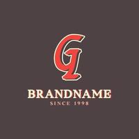 Retro Letter G Logo in Vintage Western Style with Double Layer. Usable for Vector Font, Labels, Posters etc