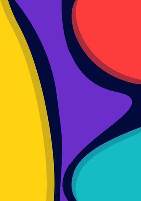 Cover and Poster Design Template for Magazine. Trendy Abstract Colorful Geometric and Curve Vector Illustration Collage with Typography for Cover, book, social media story, and Page Layout Design.