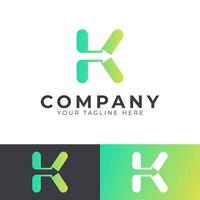 Creative Initial Letter K Logo Arrow. Yellow and Green Shape with Negative Space Arrow inside. Usable for Business and Branding Logos. Flat Vector Logo Design Ideas Template Element. Eps10 Vector