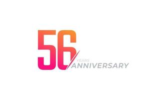 56 Year Anniversary Celebration Vector. Happy Anniversary Greeting Celebrates Template Design Illustration vector