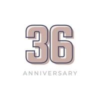 36 Year Anniversary Celebration Vector. Happy Anniversary Greeting Celebrates Template Design Illustration vector