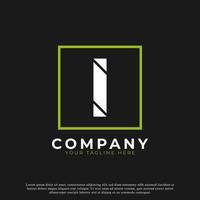 letra simple i dentro del logotipo cuadrado moderno. utilizable para logotipos comerciales y de marca. vector