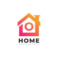 Initial Letter O Home House Logo Design. Real Estate Logo Concept. Vector Illustration