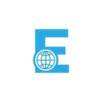 Initial Letter E Globe Logo Design Template Element. Vector Eps10