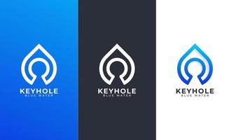 Water Security Lock Keyhole Icon Logo Design Template Element vector