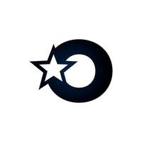 logotipo de la letra o estrella. utilizable para logotipos de ganador, premio y premium. vector