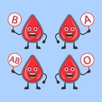 Illustration Vector Graphic Of Set Blood Type Characters. Great design for World Blood Day