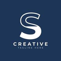 Creative Initial Letter S Logo Design. White Shape Circle Line Style. Usable for Business and Branding Logos. Flat Vector Logo Design Ideas Template Element.