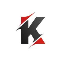Initial Letter K Slice Style Logo. Template Design vector