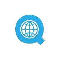 Initial Letter Q Globe Logo Design Template Element. Vector Eps10