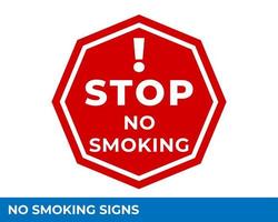 Warning No Smoking Area Signs In Vector, Easy To Use And Print Design Templates vector