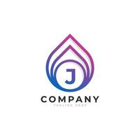 Initial Letter J with Oil and Gas Logo Design Inspiration vector