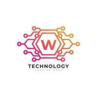 Technology Initial Letter W Logo Design Template Element. vector