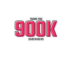 Thank You 900 k Subscribers Celebration Background Design. 900000 Subscribers Congratulation Post Social Media Template. vector