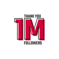 Thank You 1 M Followers Card Celebration Vector Post Social Media Template.