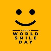 World smile day design template  vector illustration greeting design Isolated on yellow background