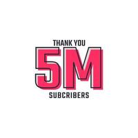 Thank You 5 N Subscribers Celebration Background Design. 5000000 Subscribers Congratulation Post Social Media Template. vector
