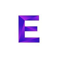 Initial Letter E Low Poly Overlay Logo Design Template. Vector EPS 10
