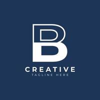 Creative Initial Letter B Logo Design. White Shape Circle Line Style. Usable for Business and Branding Logos. Flat Vector Logo Design Ideas Template Element.