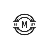 Vintage Insignia Letter M Logo Design Template Element. Suitable for Identity, Label, Badge, Cafe, Hotel Icon Vector