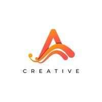 Corporation Initial A Letter Logo With Creative Swoosh Liquid Gradient Color, Vector Template Element