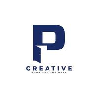 Initial Letter P with Door Negative Space Logo Design. Usable for Construction Architecture Building Logo vector