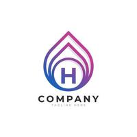 Initial Letter H with Oil and Gas Logo Design Inspiration vector