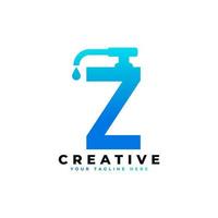 Antibacterial Hand Sanitizer Logo. Initial Letter Z with Hand Sanitizer Logo. vector