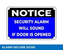 Notice Emergency Exit Only Alarm Will Sound When Door is Opened Sign In Vector, Easy To Use And Print Design Templates vector