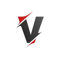 Initial Letter V Slice Style Logo. Template Design vector