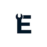Initial Letter E Wrench Logo Design Inspiration vector
