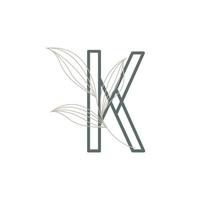 Initial Letter K Floral and Botanical Logo. Nature Leaf Feminine for Beauty Salon, Massage, Cosmetics or Spa Icon Symbol vector