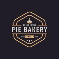 Classic Vintage Retro Label Badge Emblem for Stamp Pie Bakery House Logo Design Inspiration vector