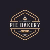 Classic Vintage Retro Label Badge Emblem for Stamp Pie Bakery House Logo Design Inspiration vector