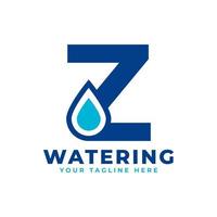 logotipo inicial de la letra z de la gota de agua. utilizable para la naturaleza y los logotipos de marca. elemento de plantilla de ideas de diseño de logotipo de vector plano