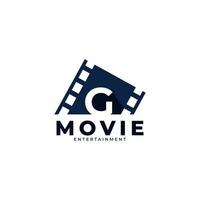 logotipo de la película elemento de plantilla de diseño de logotipo de película de letra inicial g. eps10 vector