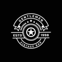 Vintage Retro Badge for Gentleman Cloth Apparel Logo Design Symbol vector