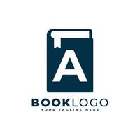 Letter Initial A Book Logo Design. Usable for Education, Business and Building Logos. Flat Vector Logo Design Ideas Template Element