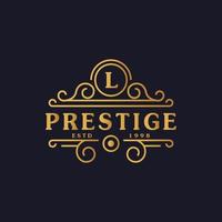 el logotipo de lujo de la letra l florece con elegantes líneas caligráficas de adorno. rótulo comercial, identidad para restaurante, realeza, boutique, café, hotel, heráldica, joyería y plantilla de diseño de logotipo de moda vector