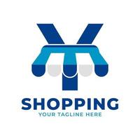 Ilustración de vector de logotipo de tienda y mercado de letra inicial moderna. perfecto para el elemento web de comercio electrónico, venta, descuento o tienda