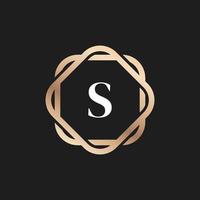 Initial Letter S Logo Icon with Pattern Vector Element