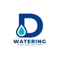 Water Drop Letter D Initial Logo. Usable for Nature and Branding Logos. Flat Vector Logo Design Ideas Template Element