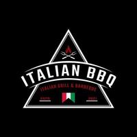 clásico vintage retro etiqueta insignia emblema italiano parrilla barbacoa logo diseño inspiración vector