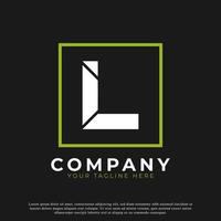 letra simple l dentro del logotipo cuadrado moderno. utilizable para logotipos comerciales y de marca. vector