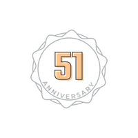 51 Year Anniversary Celebration Vector Badge. Happy Anniversary Greeting Celebrates Template Design Illustration