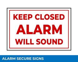 Notice Emergency Exit Only Alarm Will Sound When Door is Opened Sign In Vector, Easy To Use And Print Design Templates vector