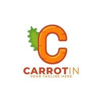 Initial Letter C Carrot Logo Design Vector. Designed for Web Site Design, Logo, App, UI vector