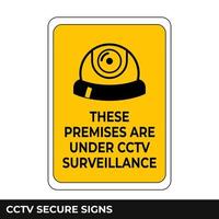 Cctv, Alarm, Monitored And 24 Hour Video Camera Surveillance Sign In Vector, Easy To Use And Print Design Templates vector