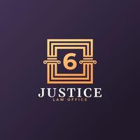 Law Firm Number 6 Logo Design Template Element vector